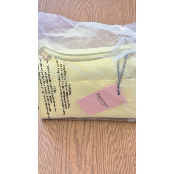 NWT Juicy Couture Yellow Patent Bow Top Handle Handbag Purse - Picture 3 of 7